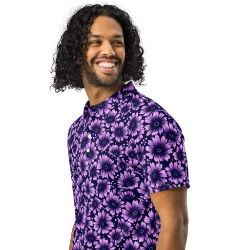 Violet Afterglow on a Men's Slim Fit Polo Shirt