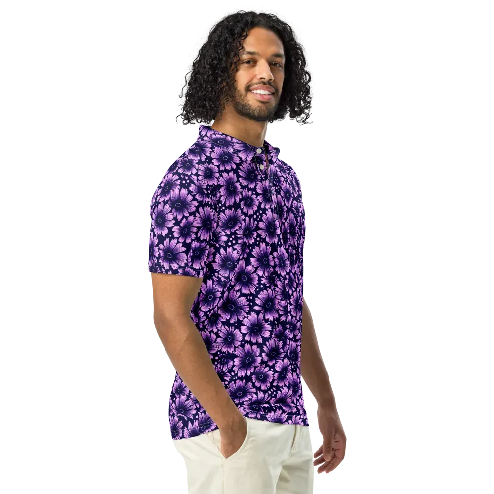 Violet Afterglow on Men's Slim Fit Polo Shirt — Right Front