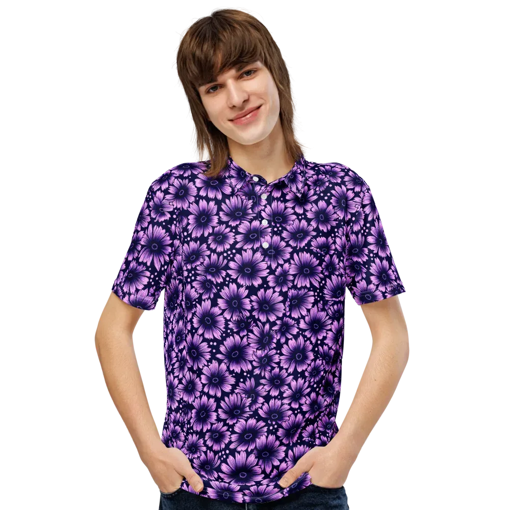Violet Afterglow on Men's Slim Fit Polo Shirt — Front