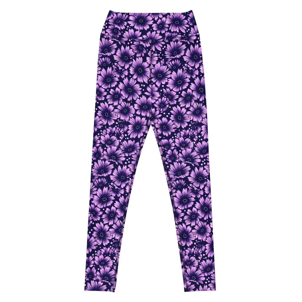 Violet Afterglow on Yoga Leggings — Front
