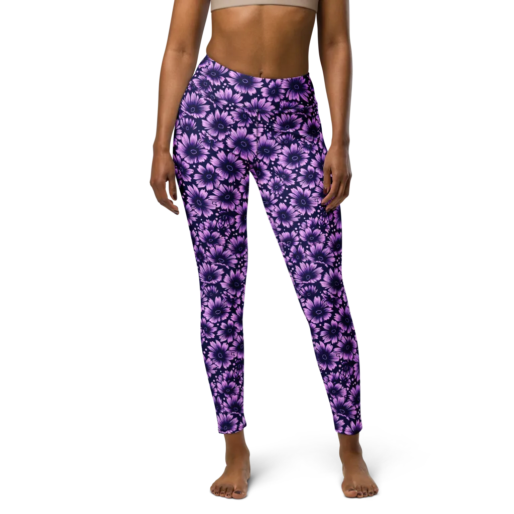 Violet Afterglow on Yoga Leggings — Front