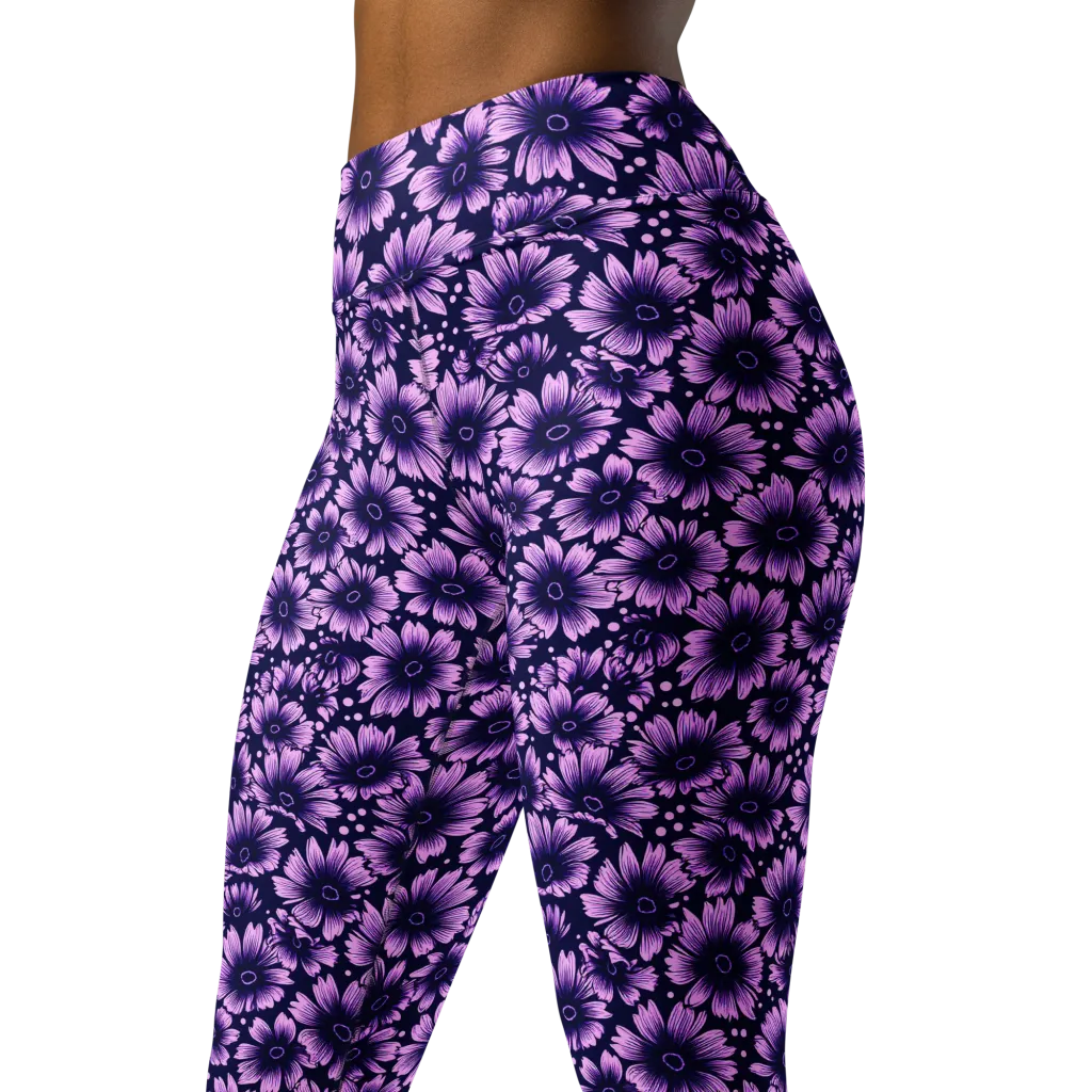 Violet Afterglow on Yoga Leggings — Left Front
