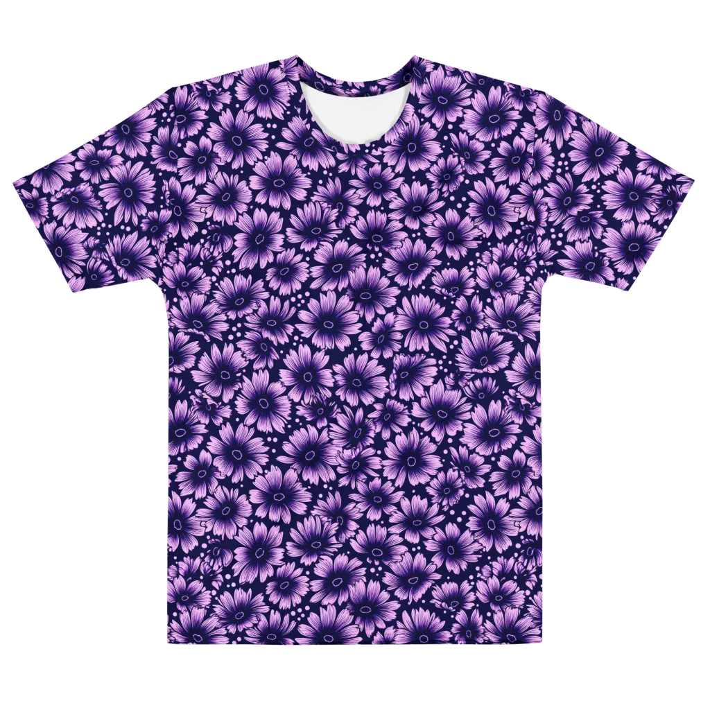 Violet Afterglow on Men's Cotton Crew Neck T-Shirt — Front