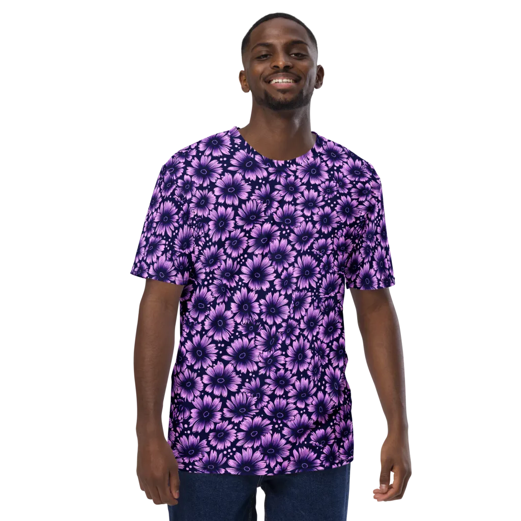 Violet Afterglow on Men's Crew Neck T-Shirt — Front