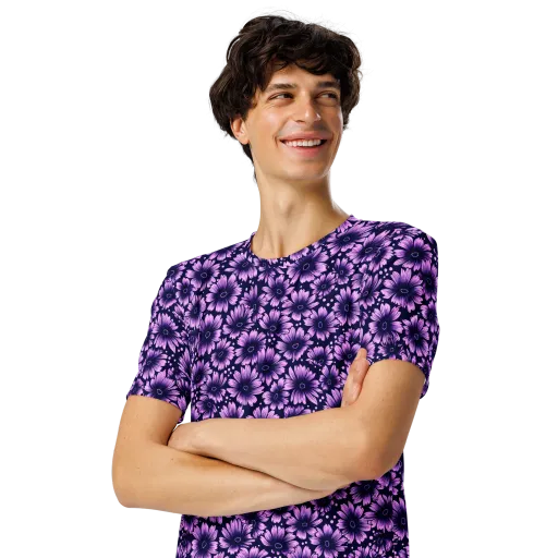 Violet Afterglow on a Men's Crew Neck T-Shirt