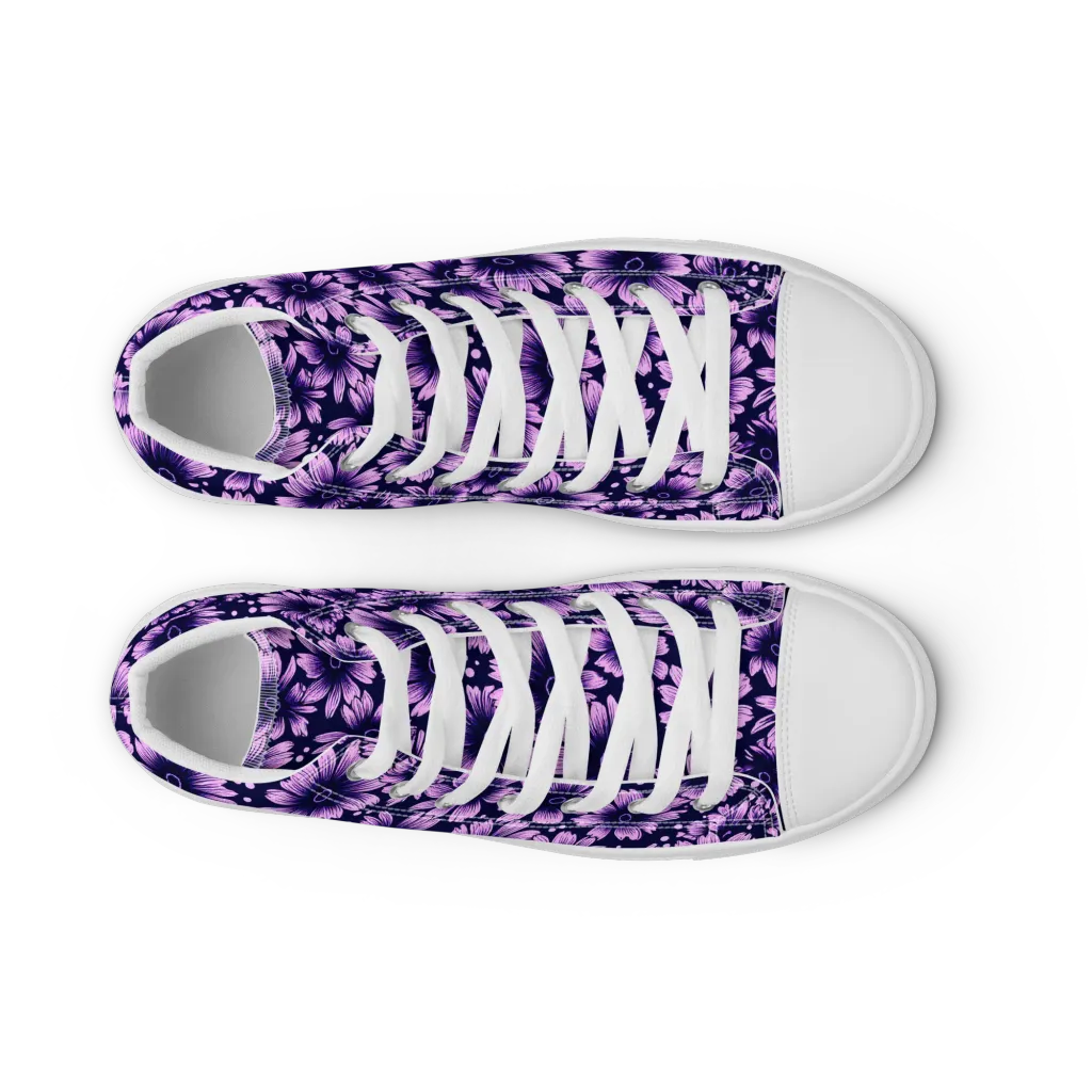 Violet Afterglow on Men's High Top Canvas Shoes — Front