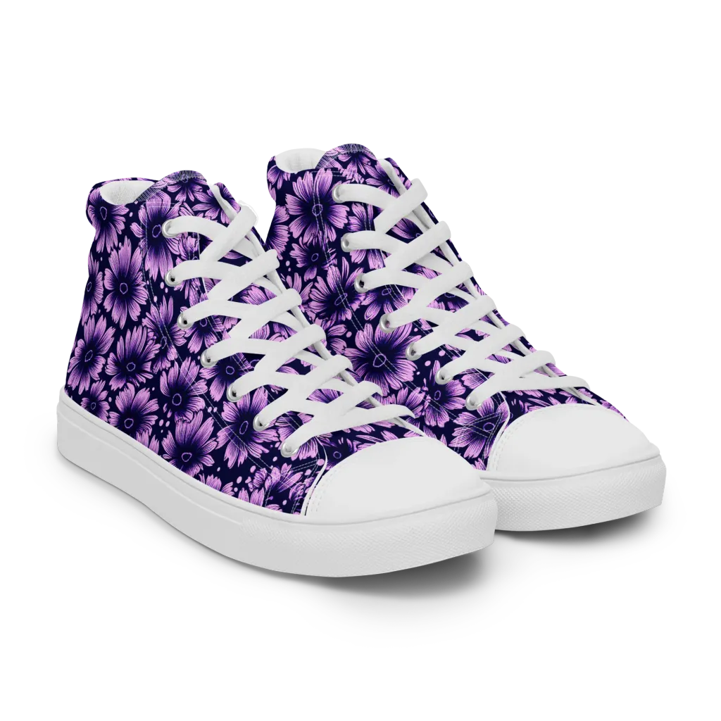 Violet Afterglow on Men's High Top Canvas Shoes — Right Front