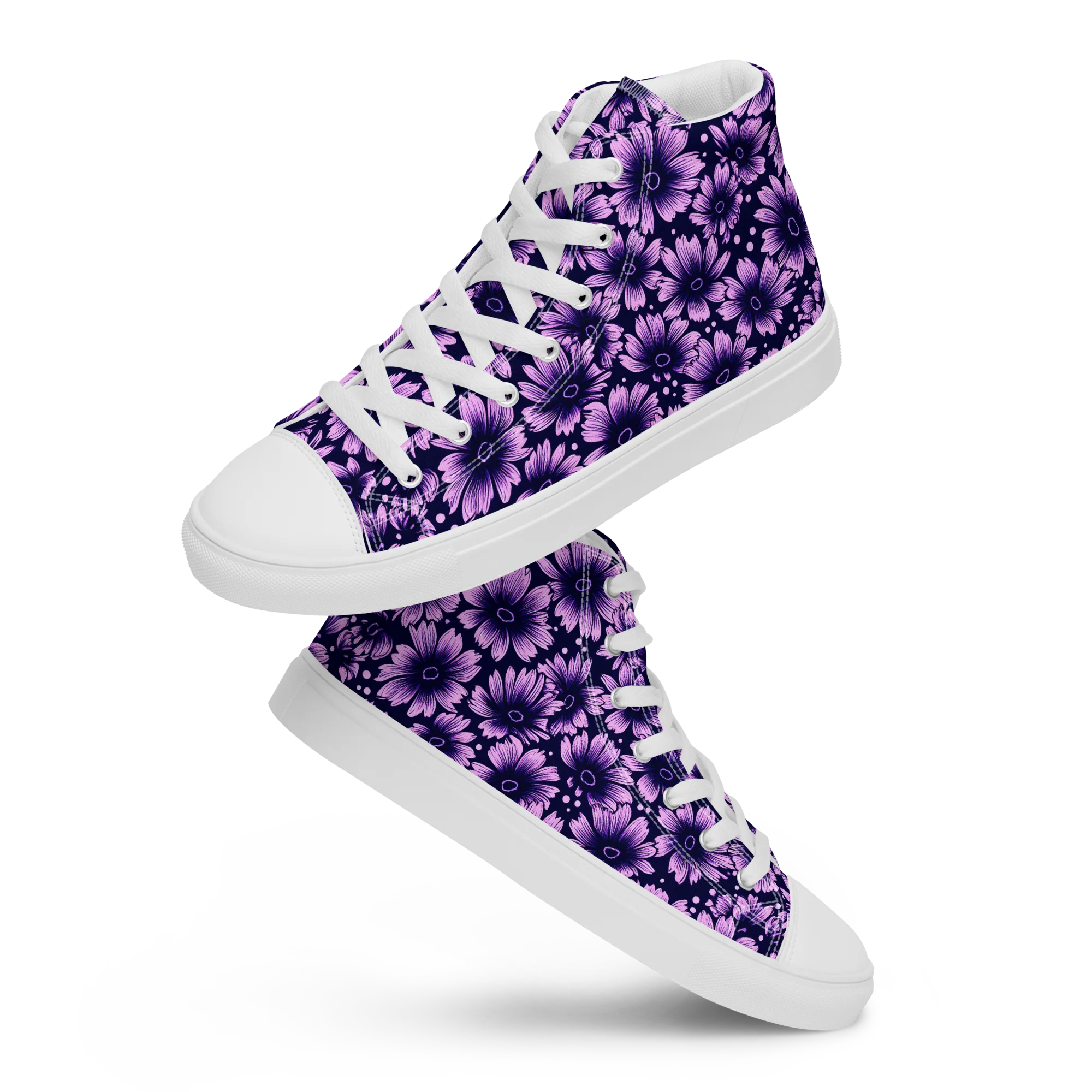 Violet Afterglow on Men's High Top Canvas Shoes — Front