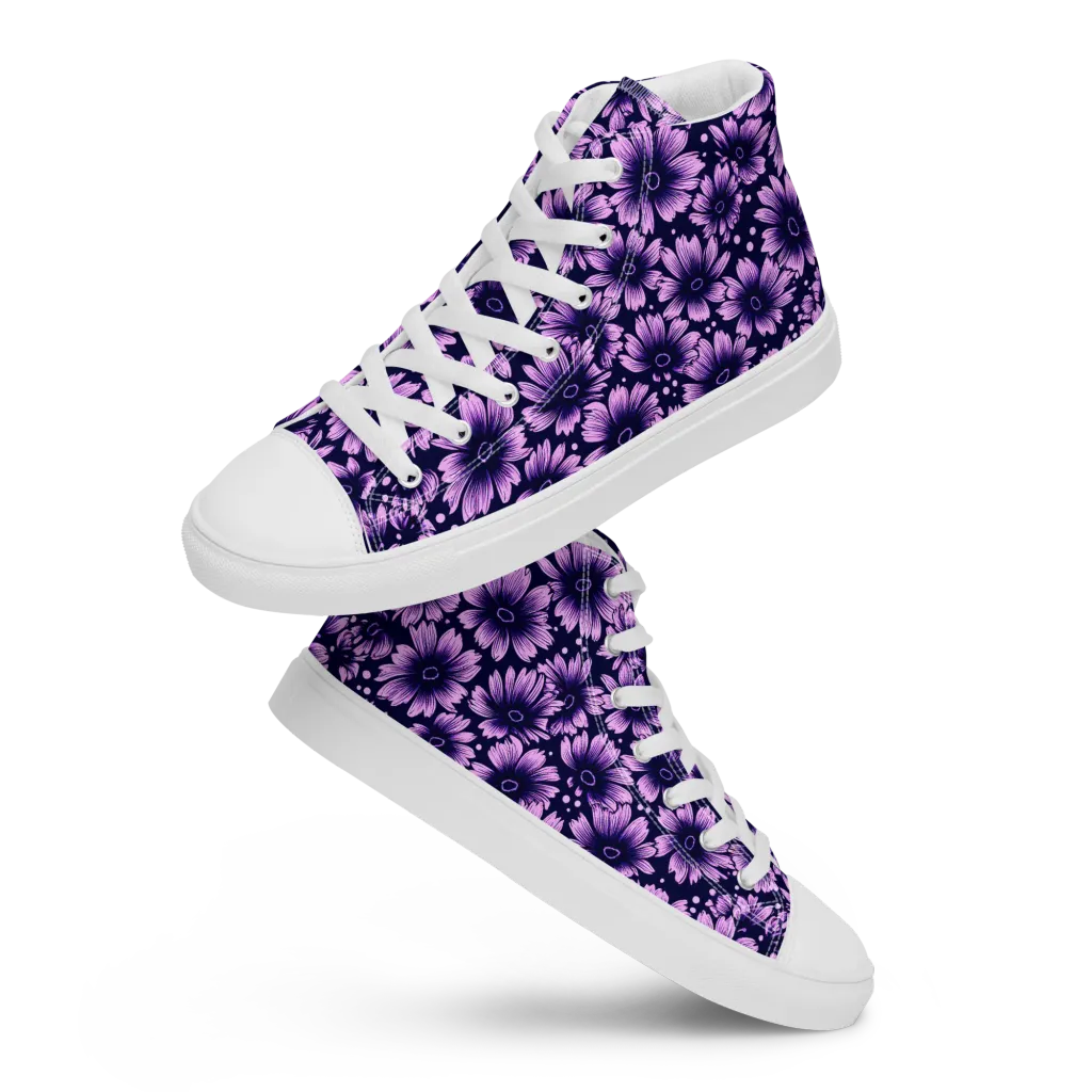 Violet Afterglow on Men's High Top Canvas Shoes — Front