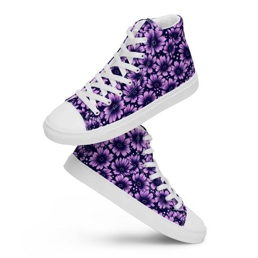 Violet Afterglow on a Men's High Top Canvas Shoes