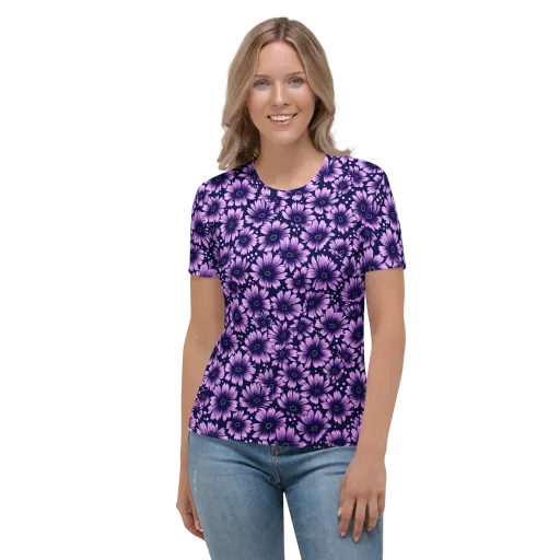 Violet Afterglow on a Women's Crew Neck T-Shirt