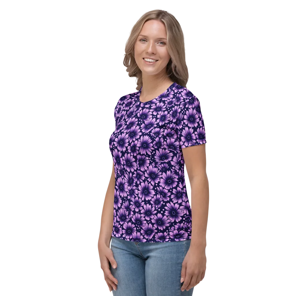 Violet Afterglow on Women's Crew Neck T-Shirt — Left