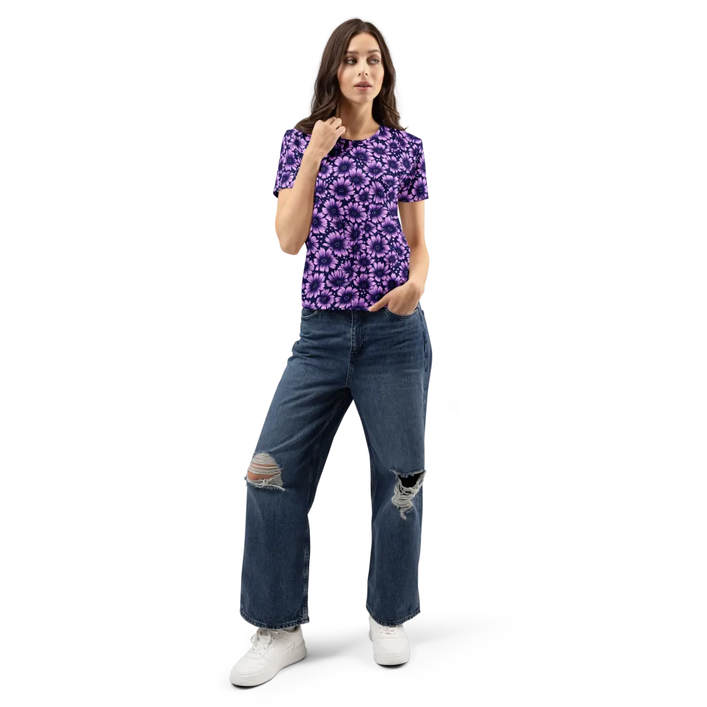Violet Afterglow on Women's Crew Neck T-Shirt — Front