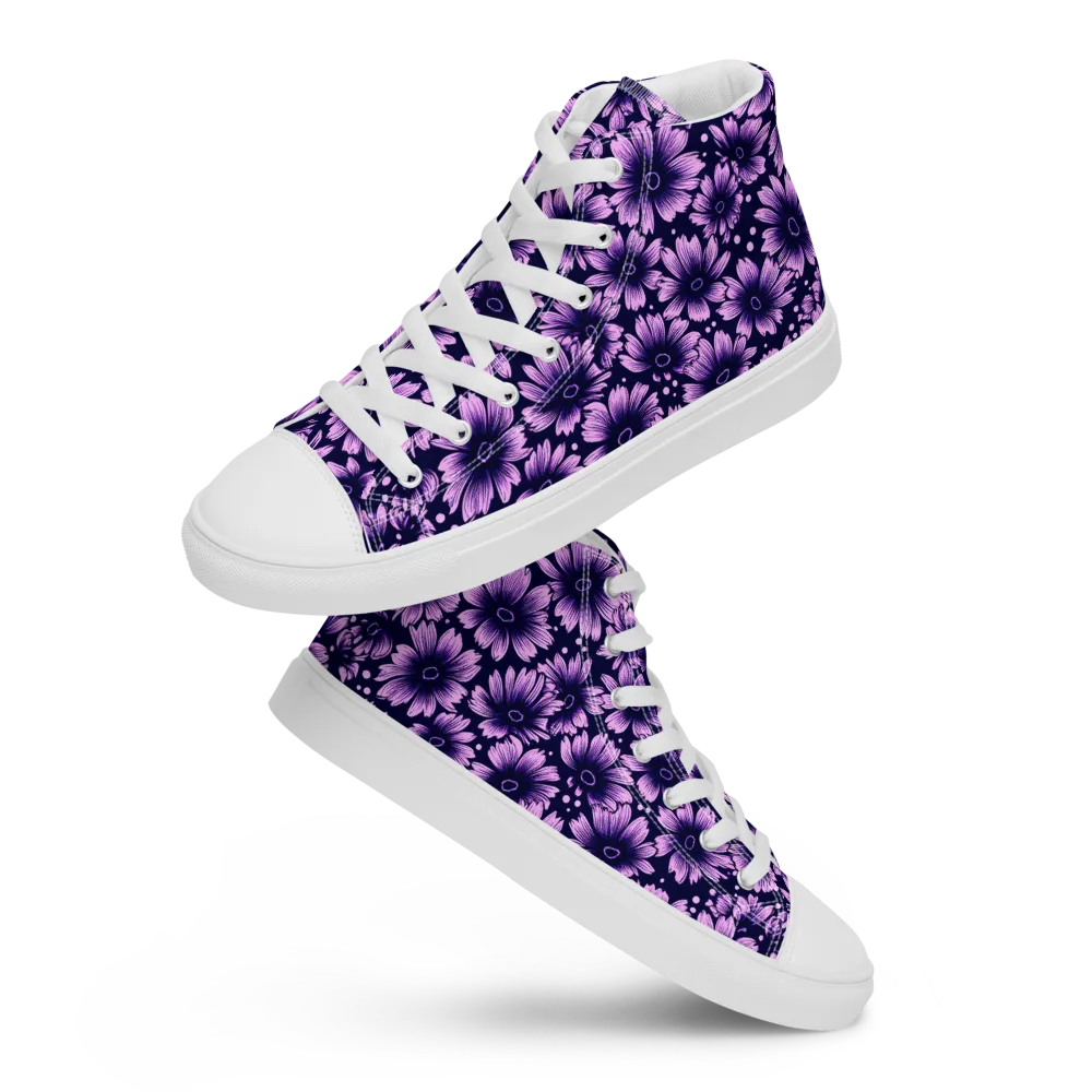 Violet Afterglow on Women's High Top Canvas Shoes — Front