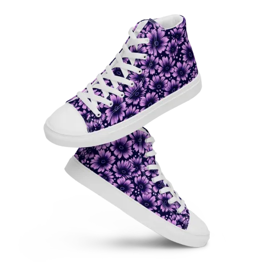 Violet Afterglow on a Women's High Top Canvas Shoes