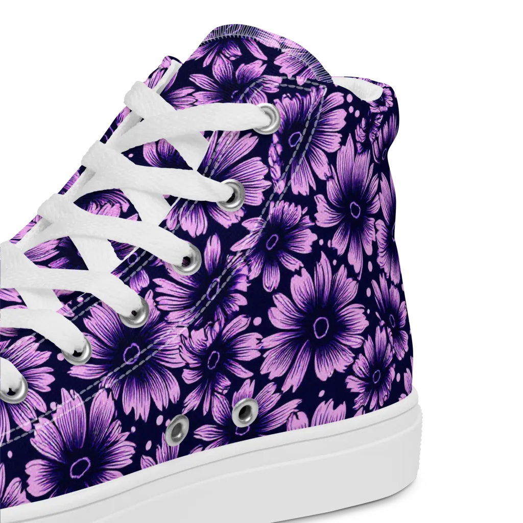 Violet Afterglow on Women's High Top Canvas Shoes — Product details 2