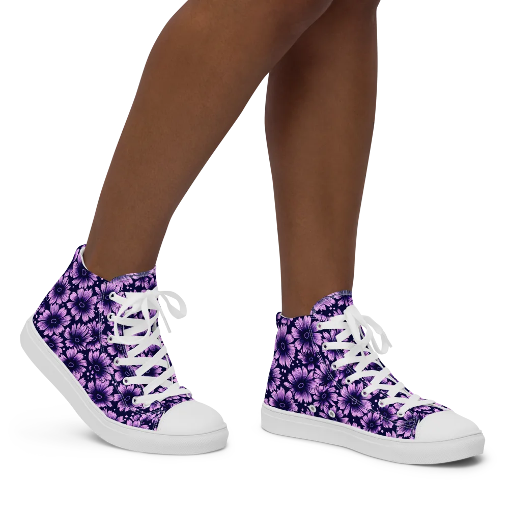 Violet Afterglow on Women's High Top Canvas Shoes — Right