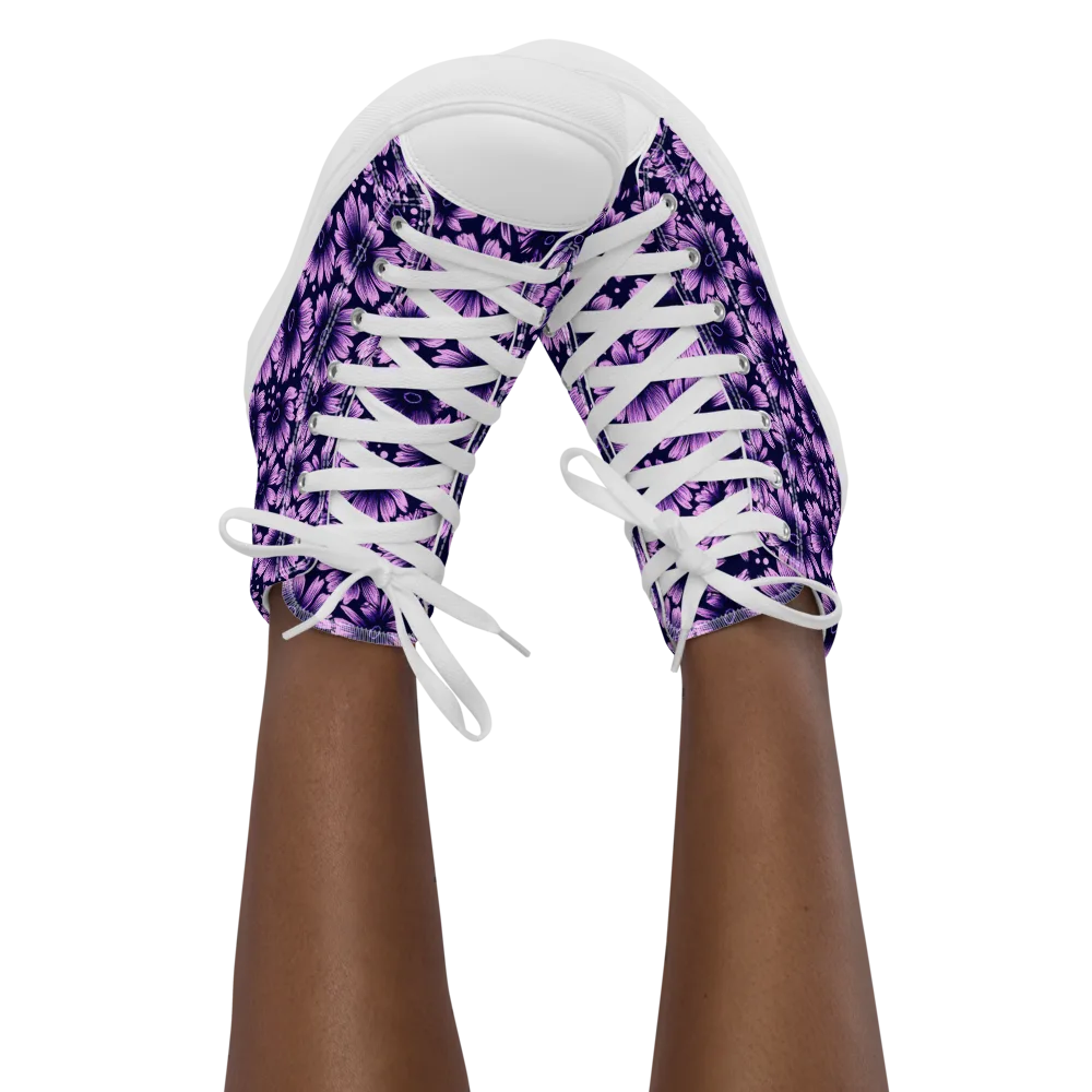 Violet Afterglow on Women's High Top Canvas Shoes — Front