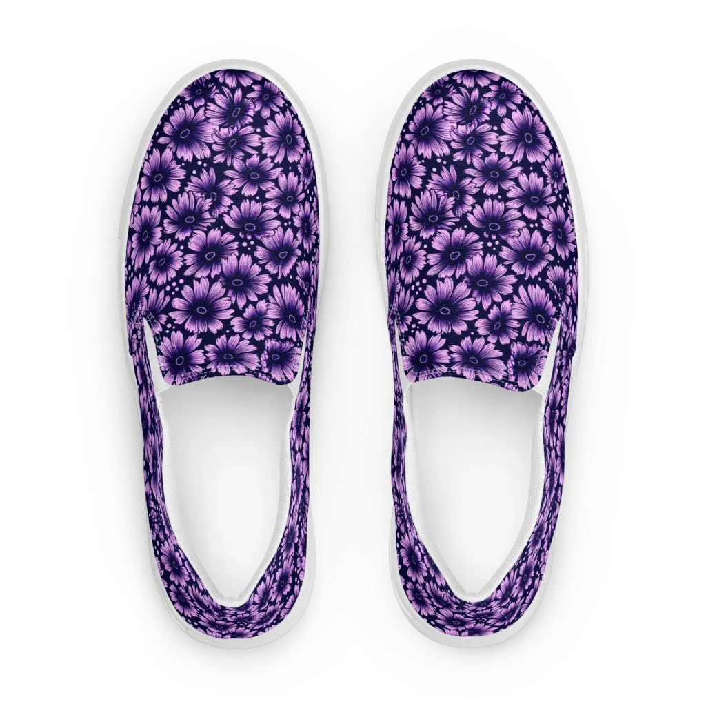 Violet Afterglow on Men's Slip-On Canvas Shoes — Front