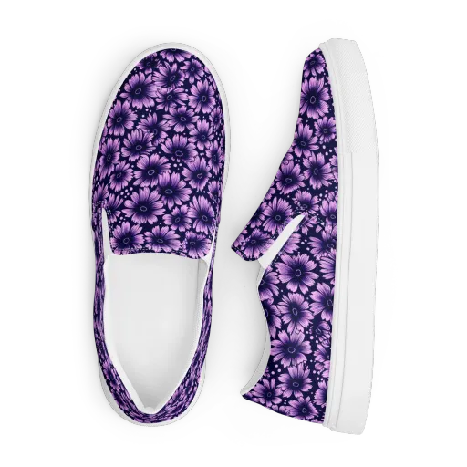 Violet Afterglow on a Men's Slip-On Canvas Shoes
