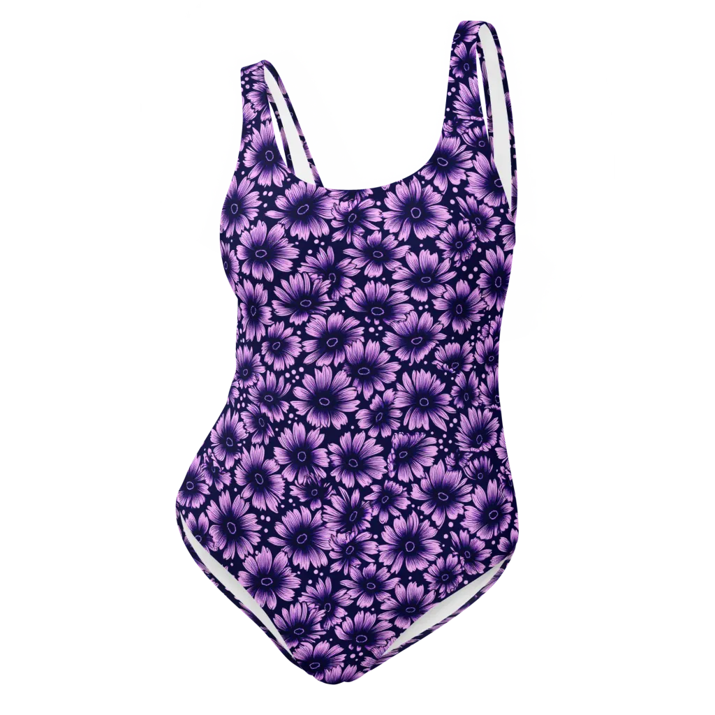 Violet Afterglow on One-Piece Swimsuit — Front
