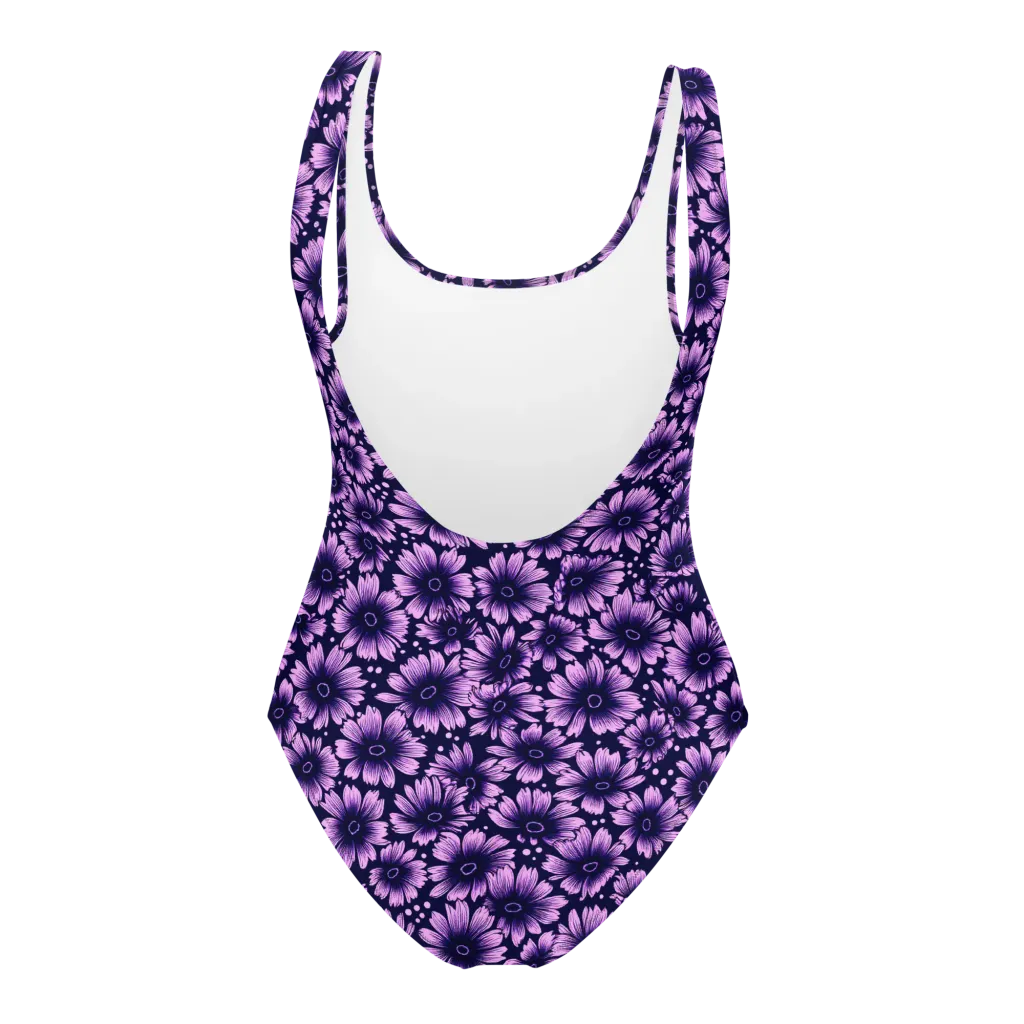 Violet Afterglow on One-Piece Swimsuit — Back