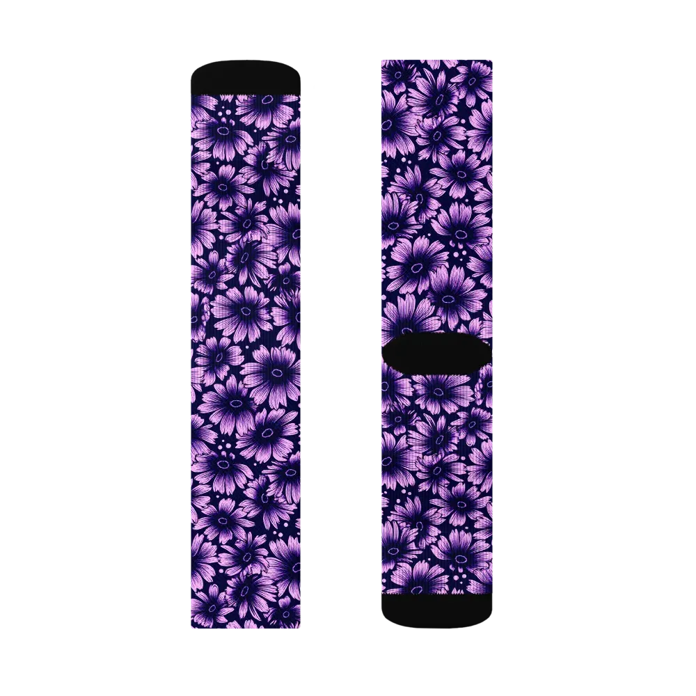 Violet Afterglow on Socks — Right Sock