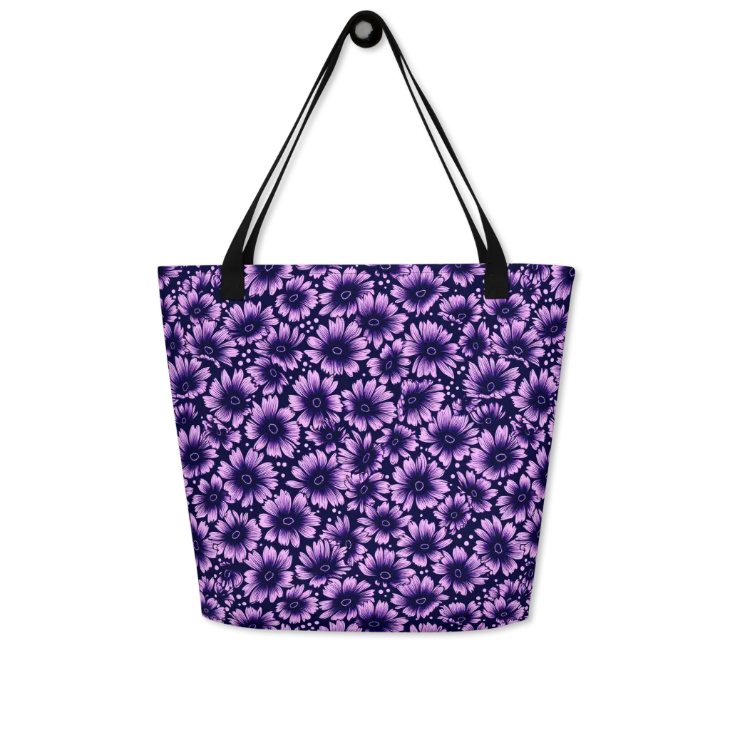 Violet Afterglow on Large Tote Bag W/ Pocket — Front