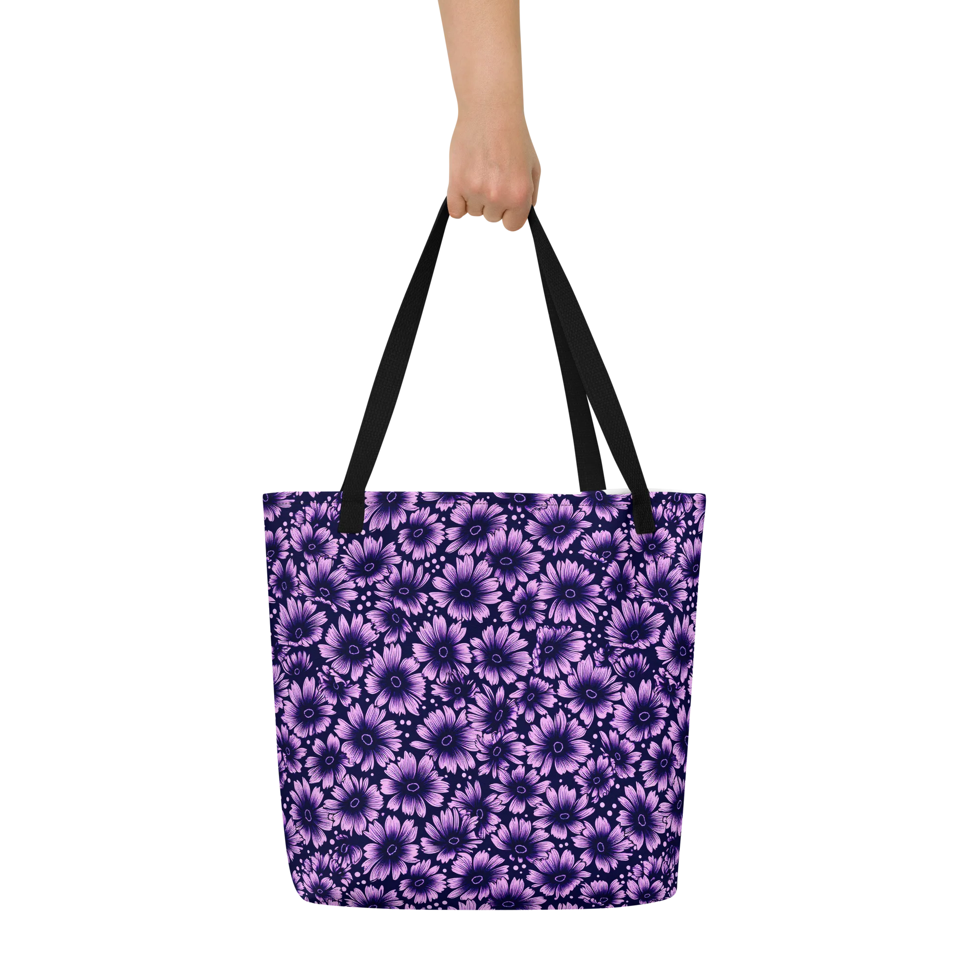 Violet Afterglow on Large Tote Bag W/ Pocket — Front