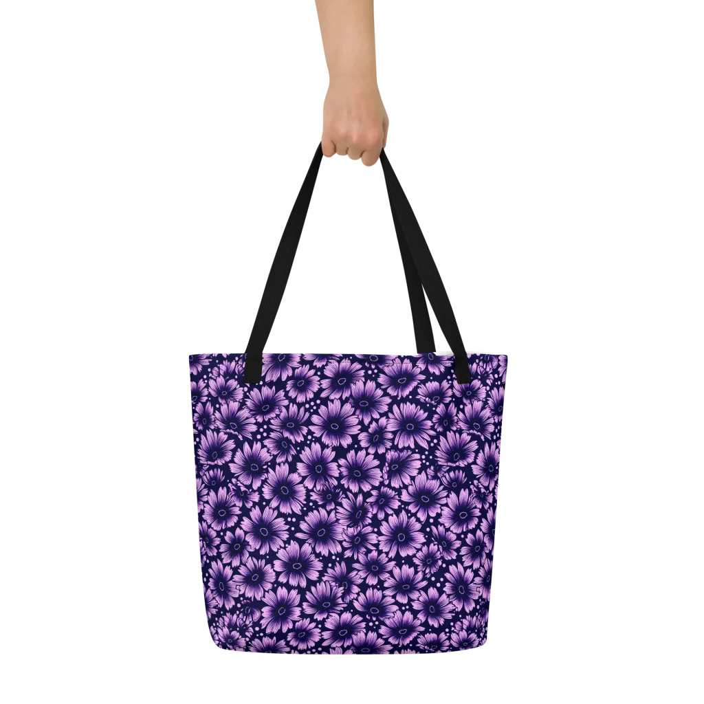Violet Afterglow on Large Tote Bag W/ Pocket — Front