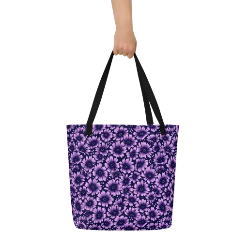 Violet Afterglow on a Large Tote Bag W/ Pocket