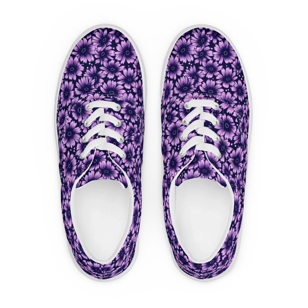 Violet Afterglow on Men's Lace-Up Canvas Shoes — Front