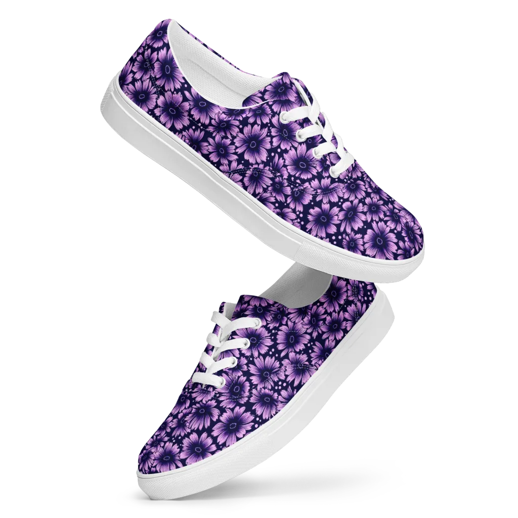 Violet Afterglow on Men's Lace-Up Canvas Shoes — Front