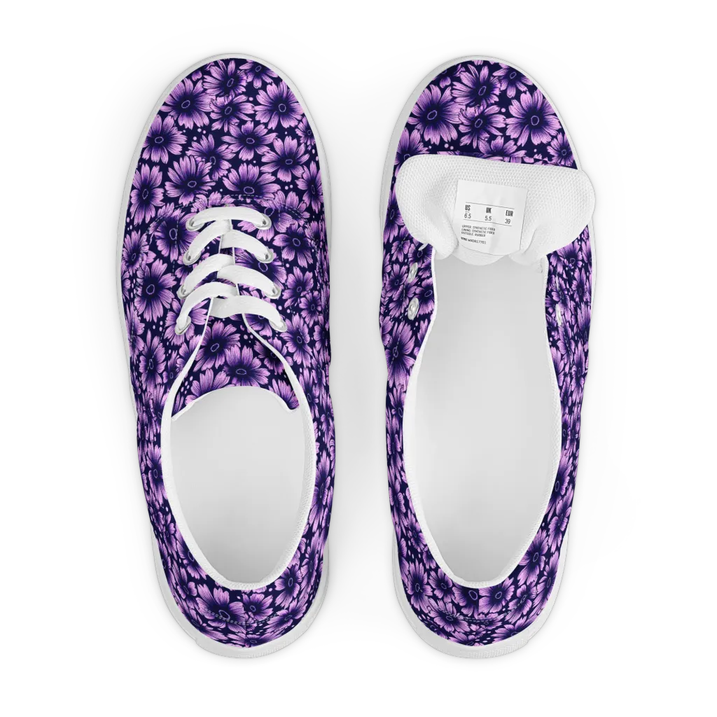 Violet Afterglow on Men's Lace-Up Canvas Shoes — Front