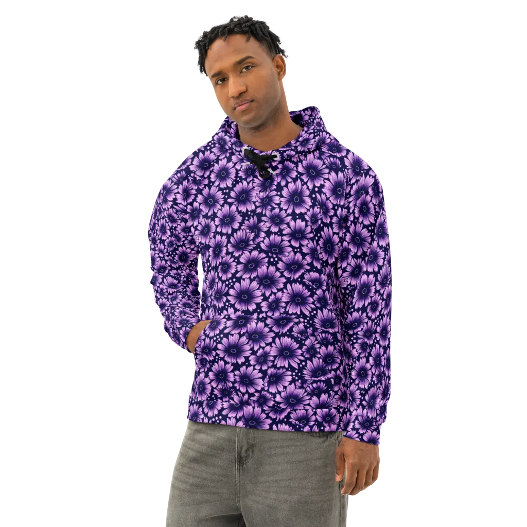Violet Afterglow on Cotton Hoodie — Left Front