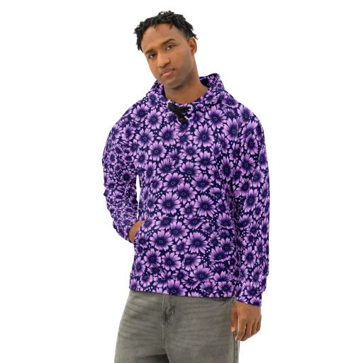 Violet Afterglow on a Cotton Hoodie