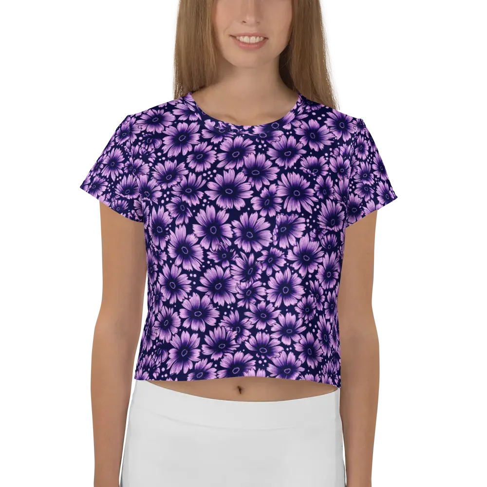 Violet Afterglow on Crop Tee — Front