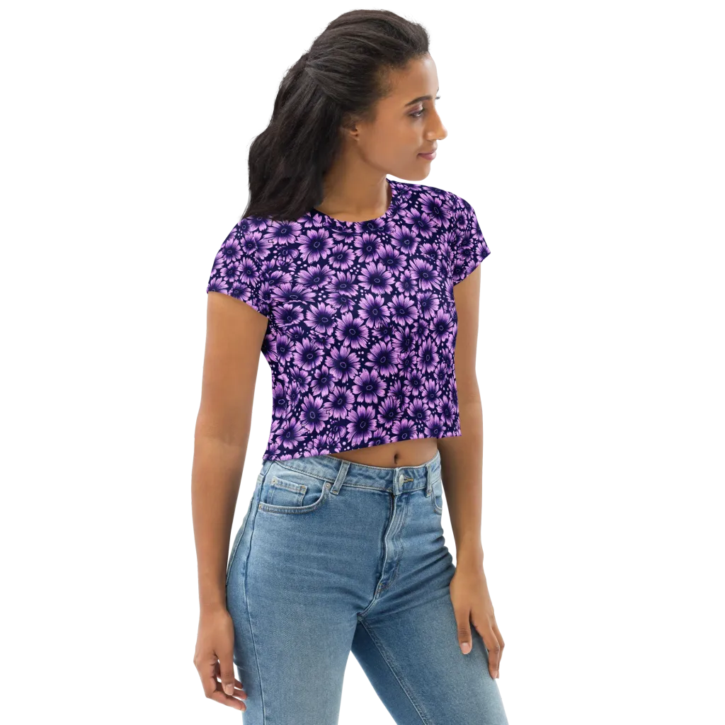 Violet Afterglow on Crop Tee — Right Front