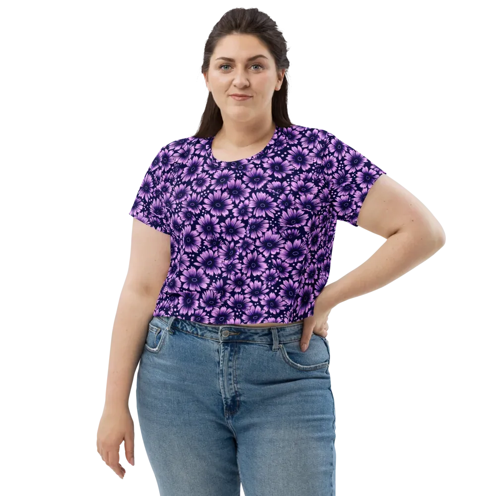 Violet Afterglow on Crop Tee — Front