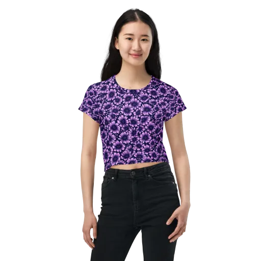 Violet Afterglow on a Crop Tee