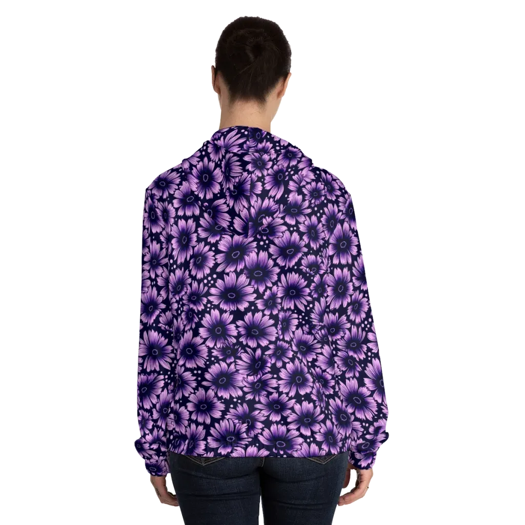 Violet Afterglow on Women's Full-Zip Hoodie — Back On Person