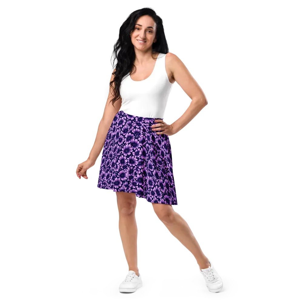 Violet Afterglow on Skater Skirt — Front