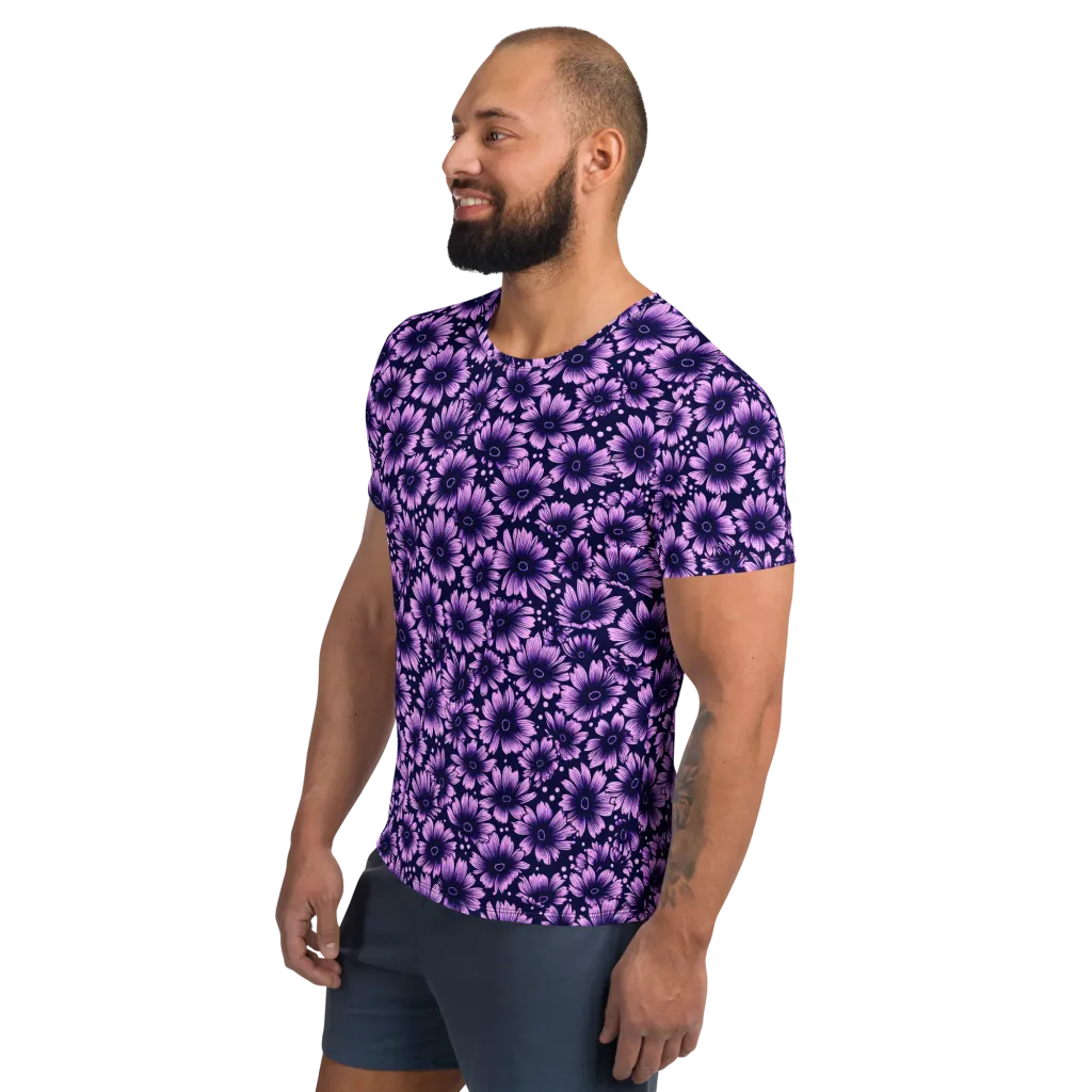 Violet Afterglow on Men's Athletic T-Shirt — Left