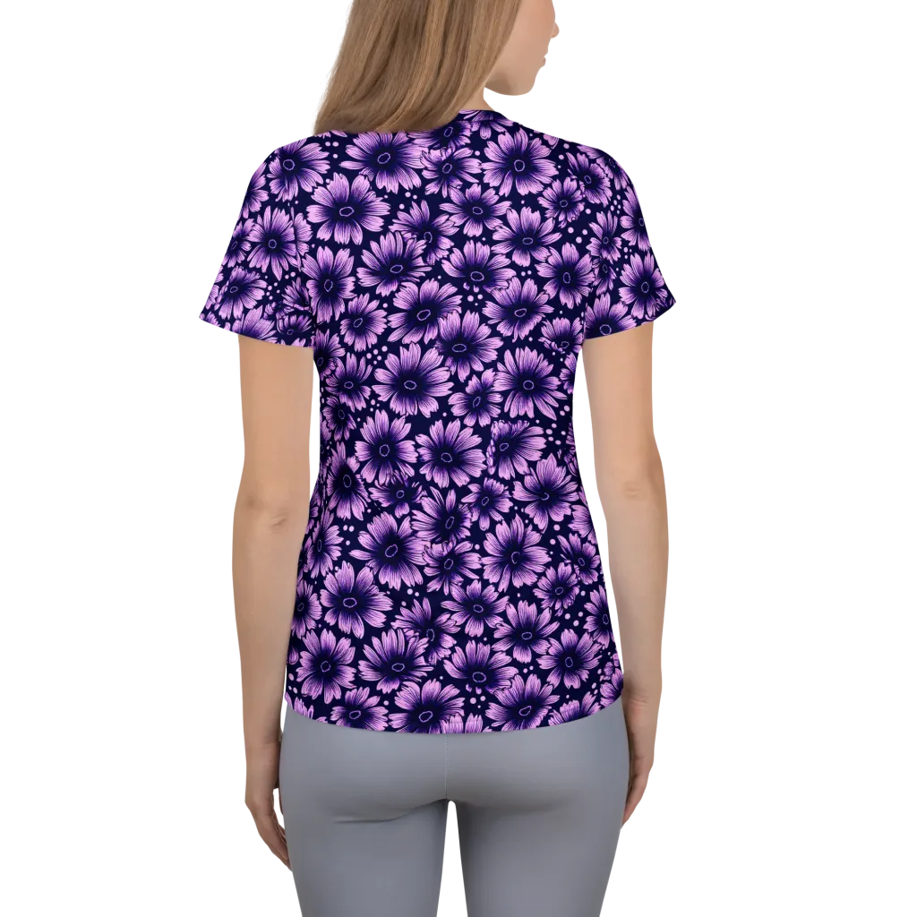 Violet Afterglow on Women's Athletic T-Shirt — Back