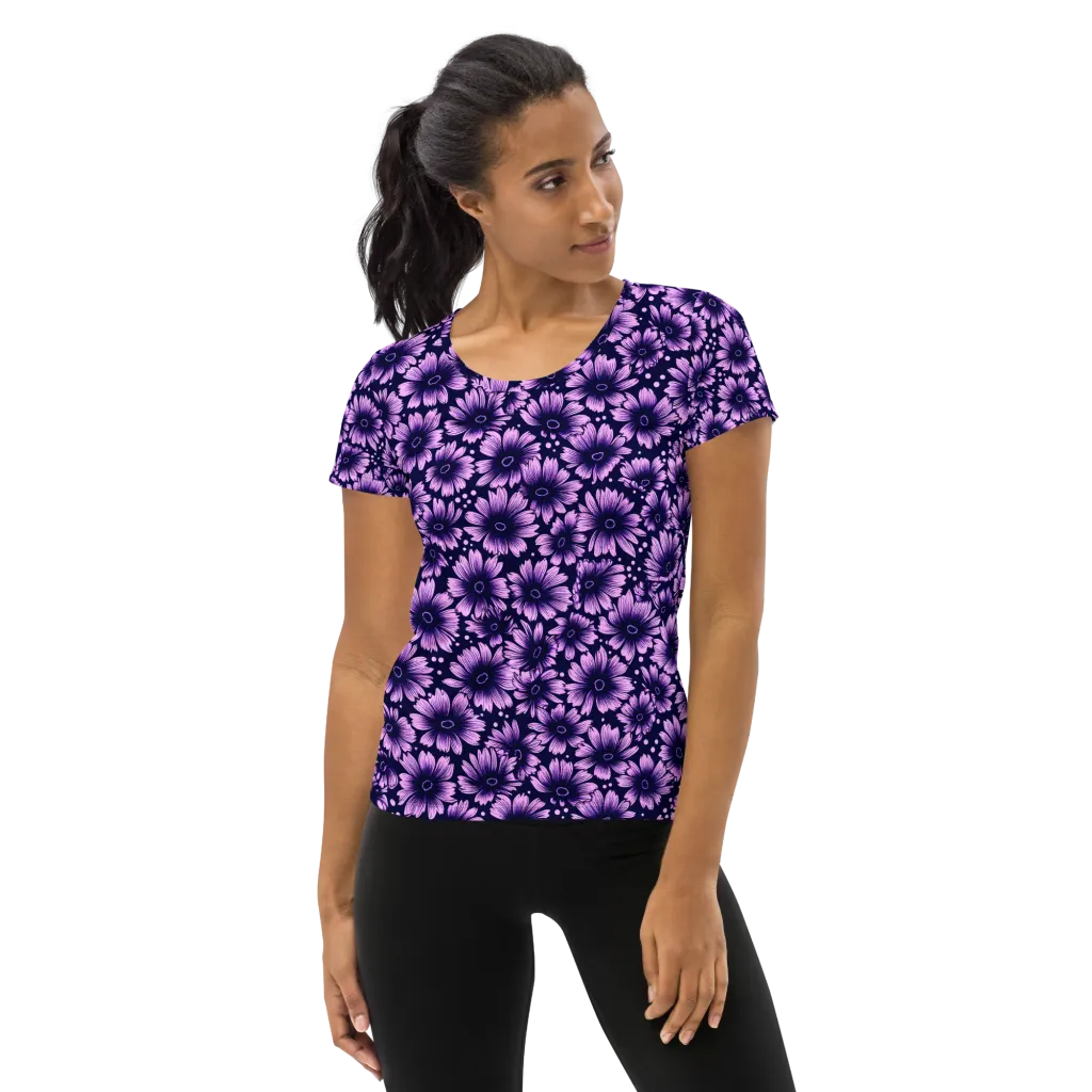 Violet Afterglow on Women's Athletic T-Shirt — Front