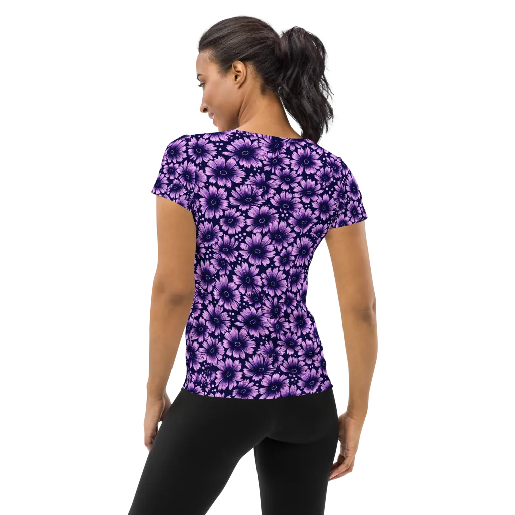 Violet Afterglow on Women's Athletic T-Shirt — Back