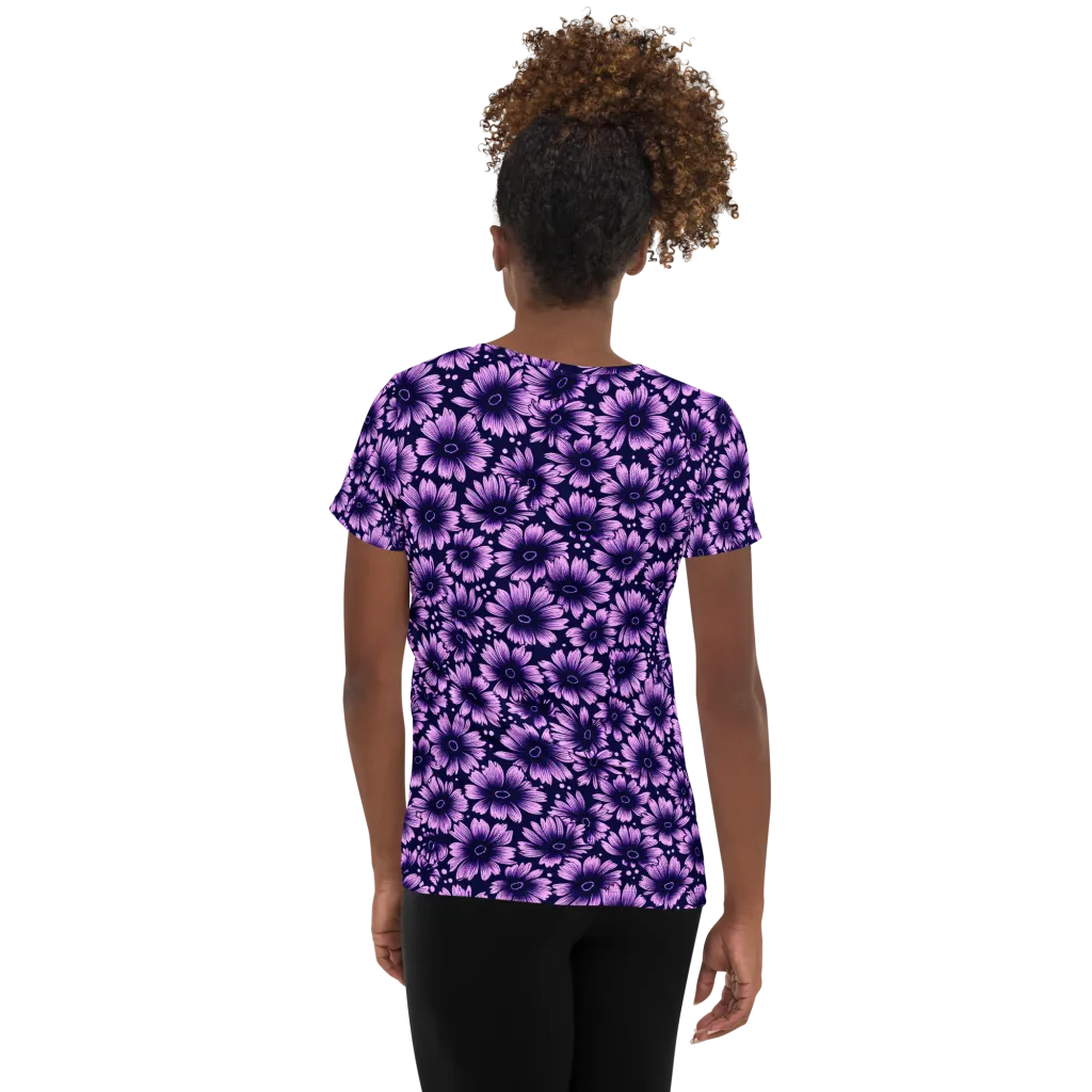 Violet Afterglow on Women's Athletic T-Shirt — Back