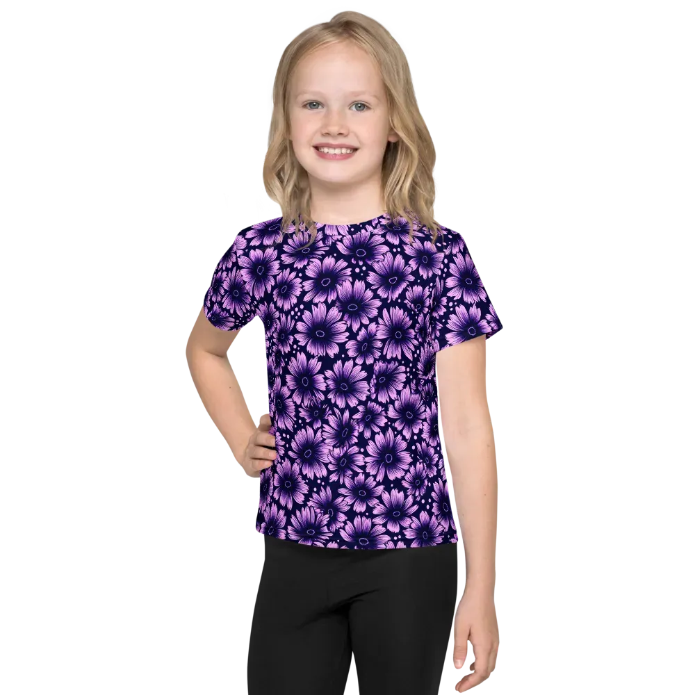 Violet Afterglow on Kids Crew Neck T-Shirt — Front