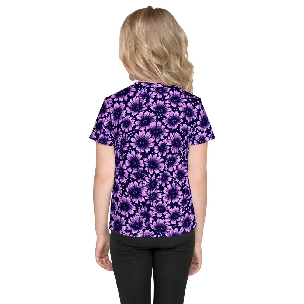 Violet Afterglow on Kids Crew Neck T-Shirt — Back
