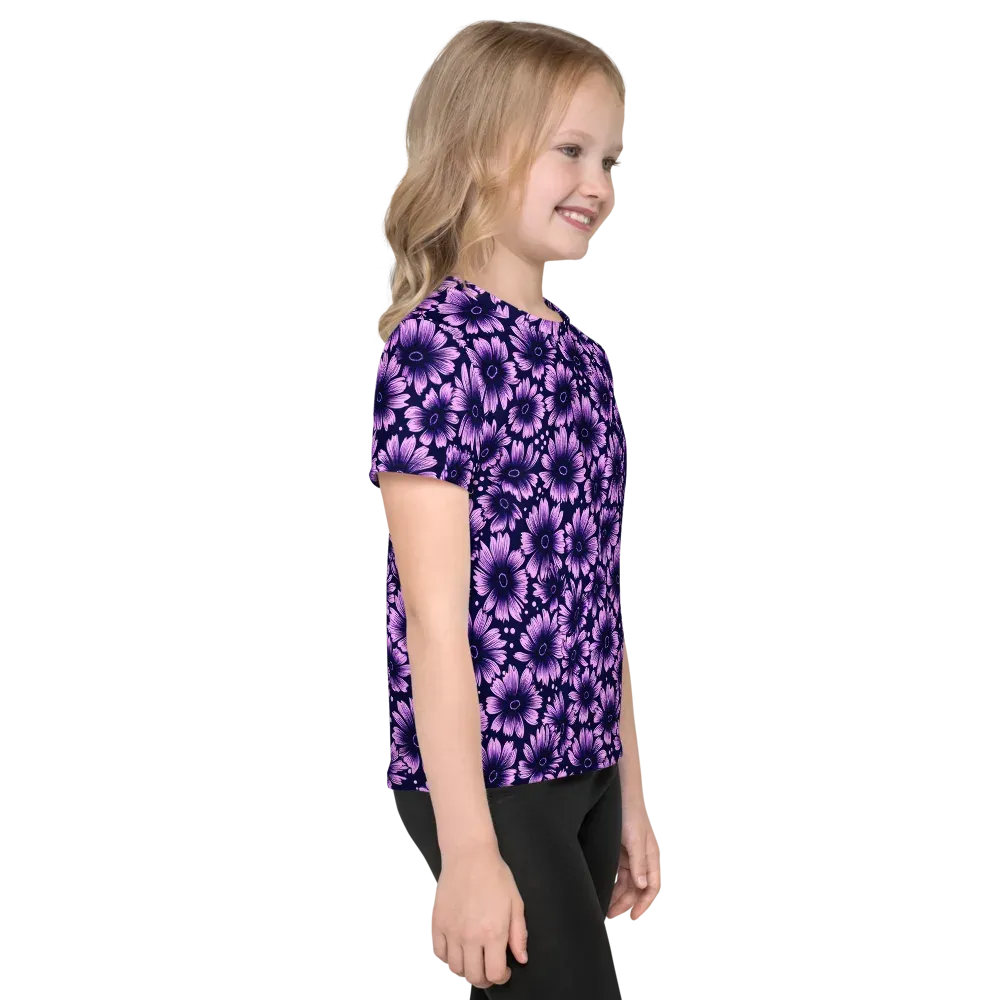 Violet Afterglow on Kids Crew Neck T-Shirt — Right